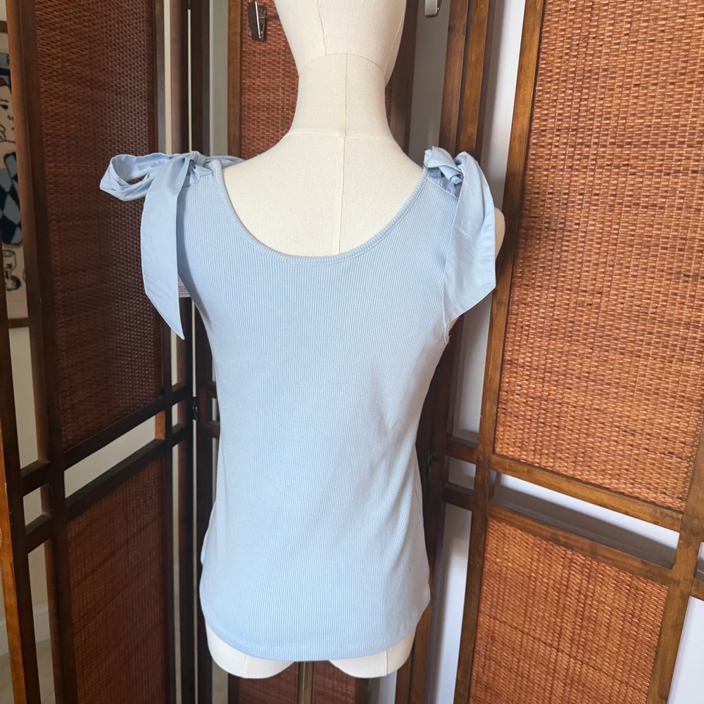 NWT French Connection bow tank top dream blue medium - Picture 5 of 10